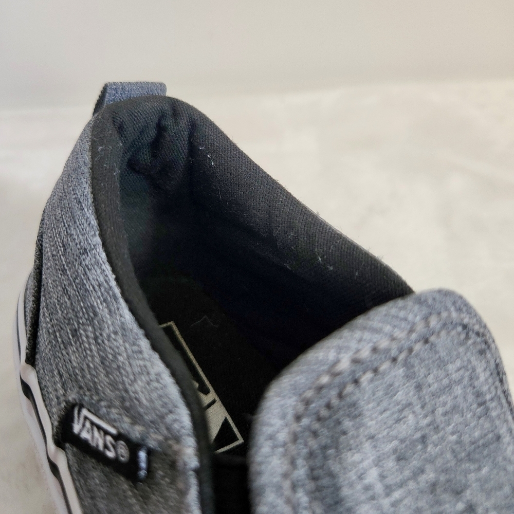 Vans Asher Heather Gray Classic Skate Canvas Slip On Sneaker Shoe Youth 12 - Picture 11 of 14